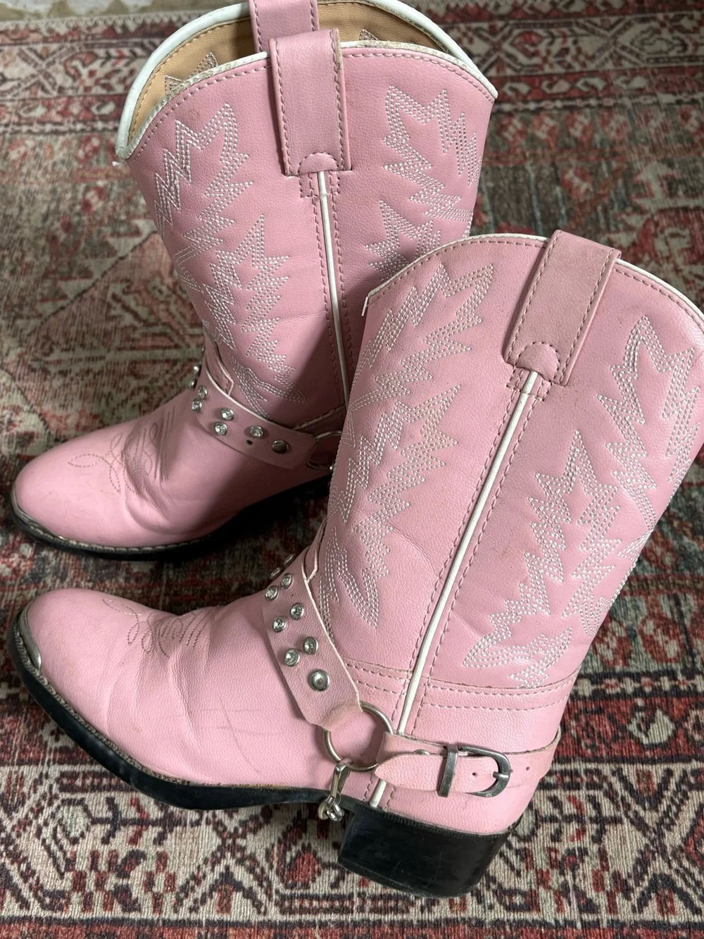 LIL' DURANGO® BIG KID PINK RHINESTONE WESTERN BOOT size 3